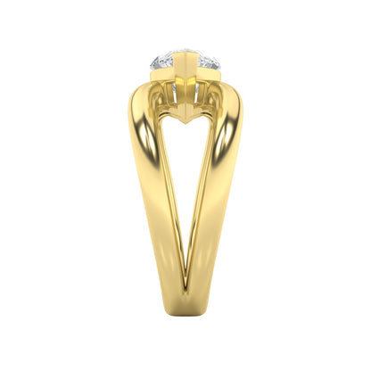 2CTW Marquise Shaped Lab Grown Diamond (G/VS) East West Solitaire Fancy Ring in 14K Gold