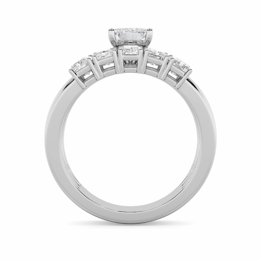 2.5CTW Radiant Shaped Lab Grown Diamond (G/VS) Bridal Set with Matching Band and  Ring in 14K Gold