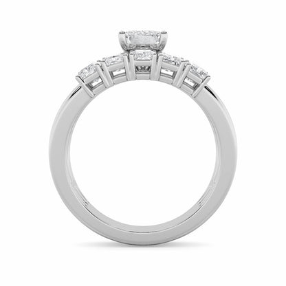2.5CTW Radiant Shaped Lab Grown Diamond (G/VS) Bridal Set with Matching Band and  Ring in 14K Gold