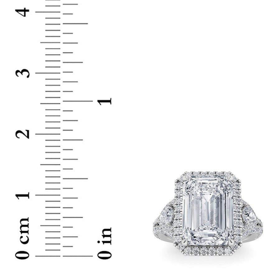 6.25CTW Radiant Shaped Lab Grown Diamond (G/VS) Bold Accented Statement Engagement Ring in 14K Gold
