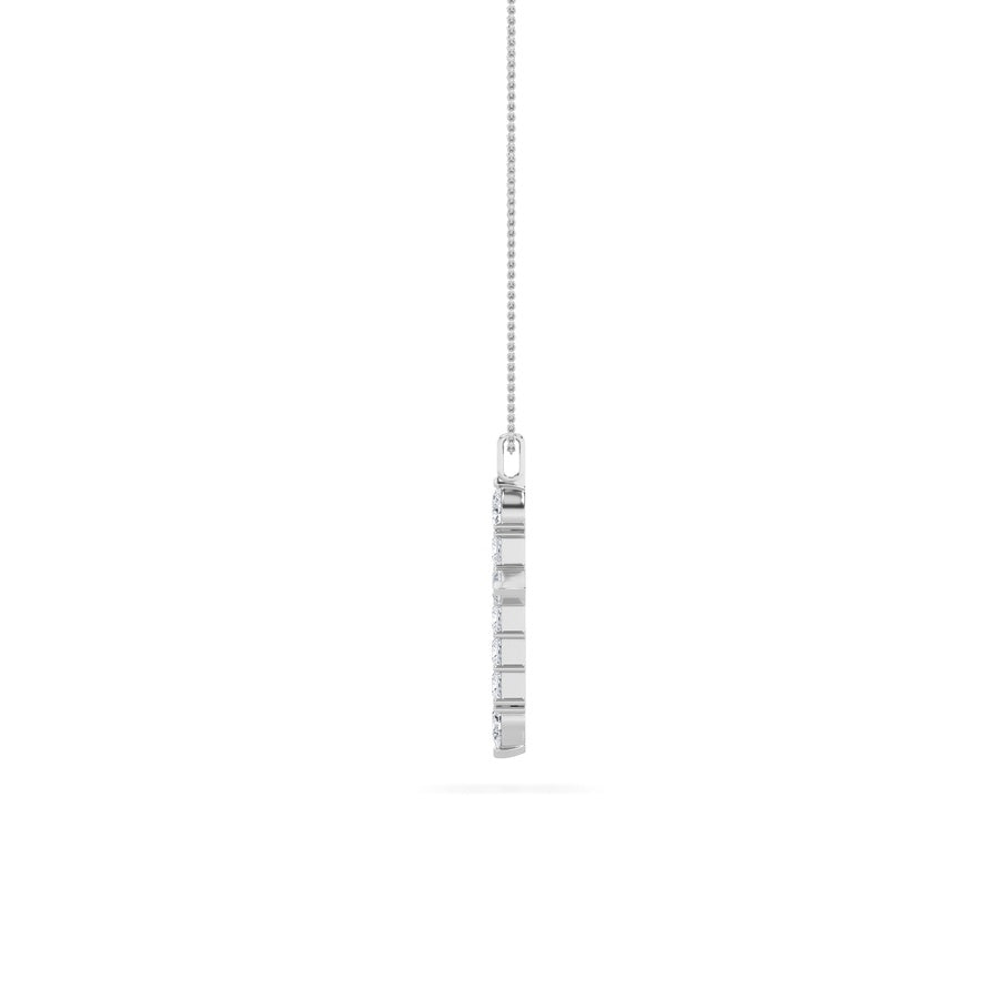 3.5CTW Pear Shaped Lab Grown Diamond (F/VS) Cross Pendant in 14K White Gold