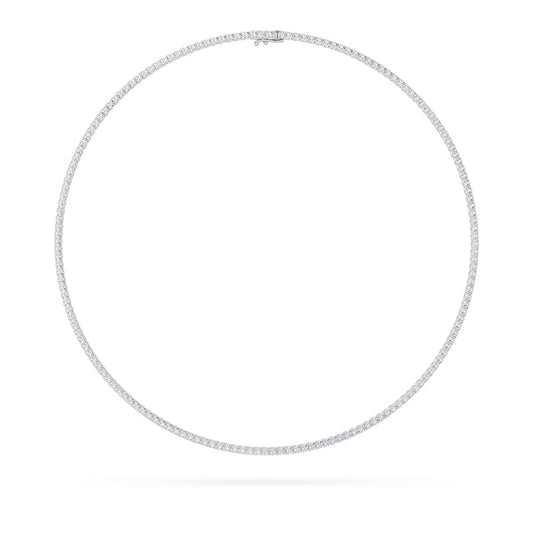 10CTW Round Shaped Lab Grown Diamond (F/VS) Tennis Necklace in 14K White Gold
