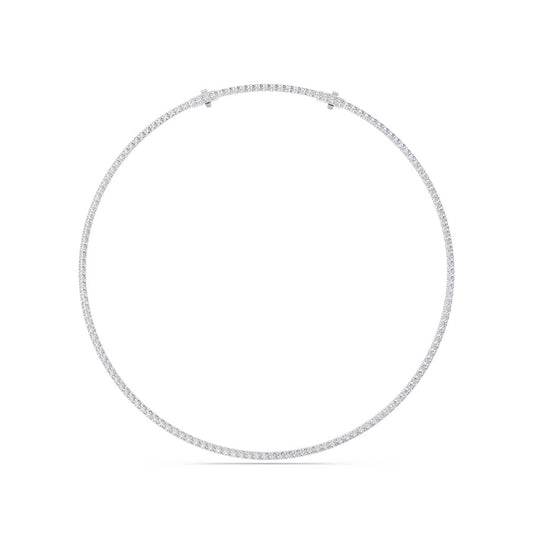 15CTW Round Shaped Lab Grown Diamond (F/VS) Necklace in 14K White Gold