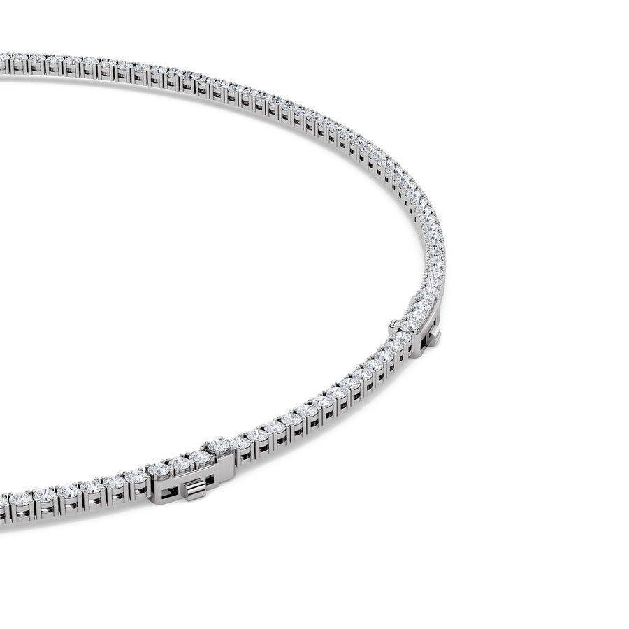 15CTW Round Shaped Lab Grown Diamond (F/VS) Necklace in 14K White Gold