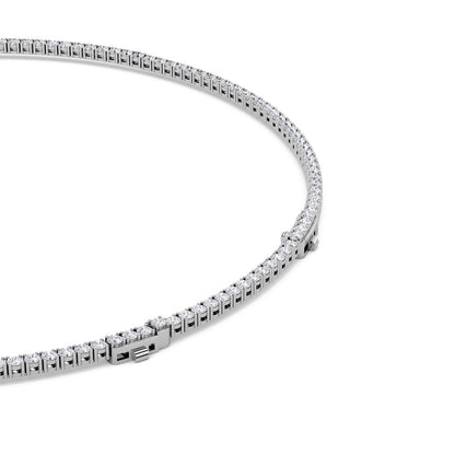 15CTW Round Shaped Lab Grown Diamond (F/VS) Necklace in 14K White Gold