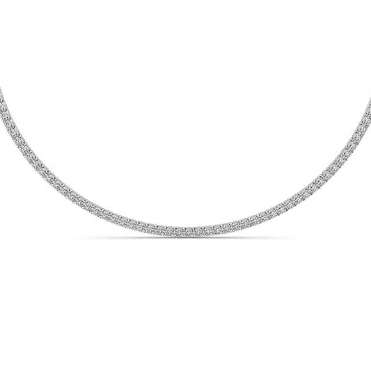 20CTW Round Shaped Lab Grown Diamond (F/VS) Necklace in 14K White Gold