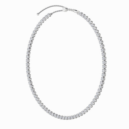 15CTW Round Shaped Lab Grown Diamond (F/VS) Bezel Set Tennis Necklace in 14K White Gold