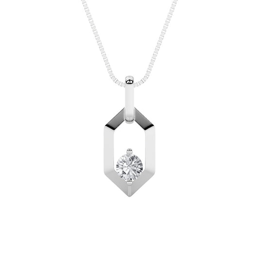 0.25CTW Round Shaped Lab Grown Diamond (F/VS) Fancy Pendant in 14K White Gold