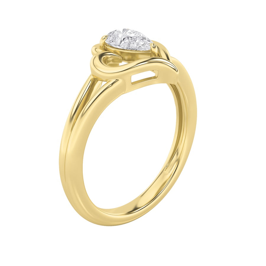 0.5CTW Pear Shaped Lab Grown Diamond (F/VS) Heart Ring in 14K  White Gold