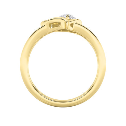 0.5CTW Pear Shaped Lab Grown Diamond (F/VS) Heart Ring in 14K  White Gold