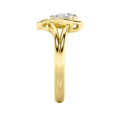 0.5CTW Pear Shaped Lab Grown Diamond (F/VS) Heart Ring in 14K  White Gold