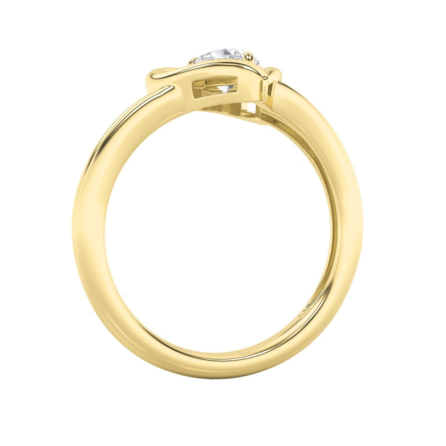 0.5CTW Pear Shaped Lab Grown Diamond (F/VS) Heart Ring in 14K  White Gold