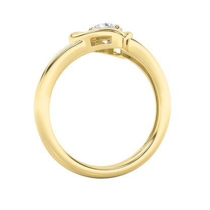 0.5CTW Pear Shaped Lab Grown Diamond (F/VS) Heart Ring in 14K  White Gold