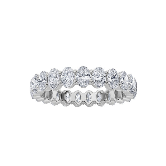 2.2CTW Oval Shaped Lab Grown Diamond Split Prong Eternity Ring in 14K Gold (F/VS)