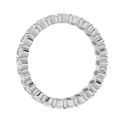 2.2CTW Oval Shaped Lab Grown Diamond Split Prong Eternity Ring in 14K Gold (F/VS)