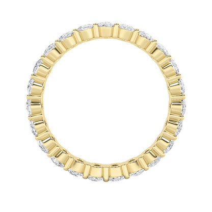 2.2CTW Oval Shaped Lab Grown Diamond Split Prong Eternity Ring in 14K Gold (F/VS)