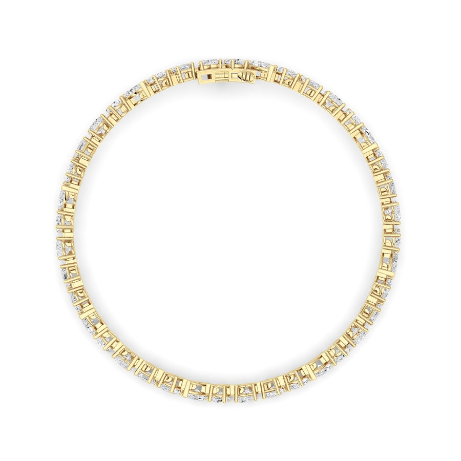 8CTW Mix Shaped Lab Grown Diamond (F/VS) Bracelet in 14K Gold