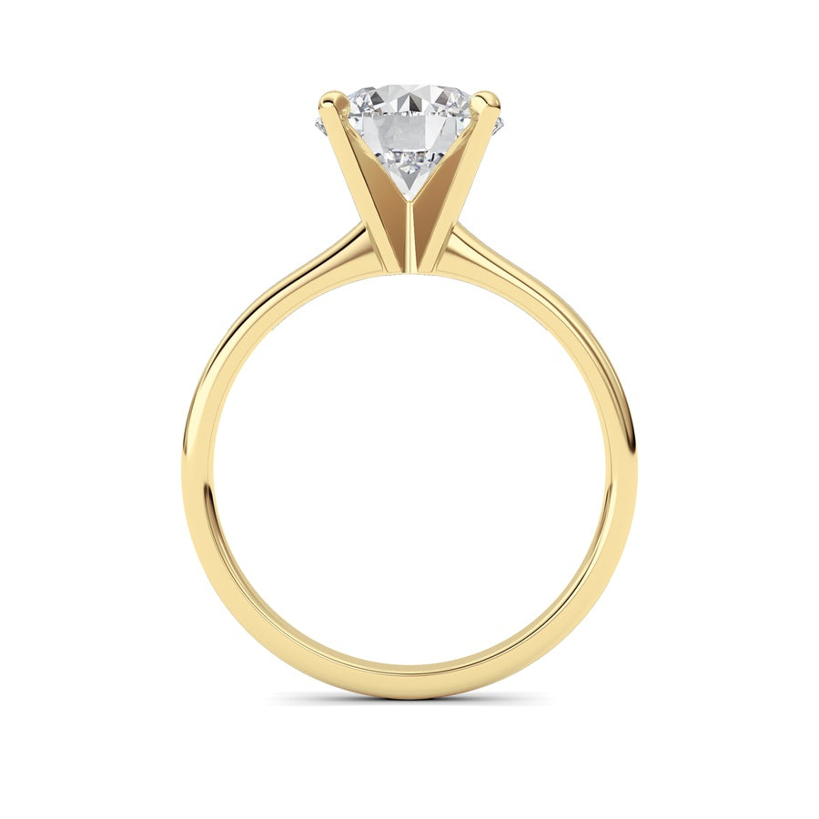 1CTW Round Shaped Lab Grown Diamond Classic Solitaire Ring in 14K Gold (F/VS)