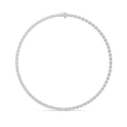 12CTW Oval Shaped Lab Grown Diamond (F/VS) Necklace in 14K White Gold
