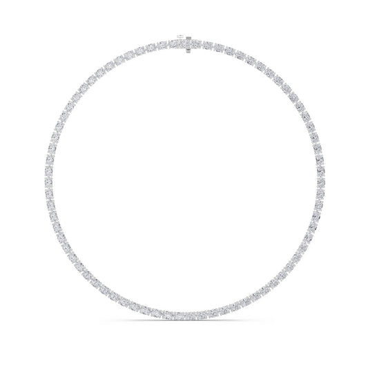 12CTW Oval Shaped Lab Grown Diamond (F/VS) Necklace in 14K White Gold