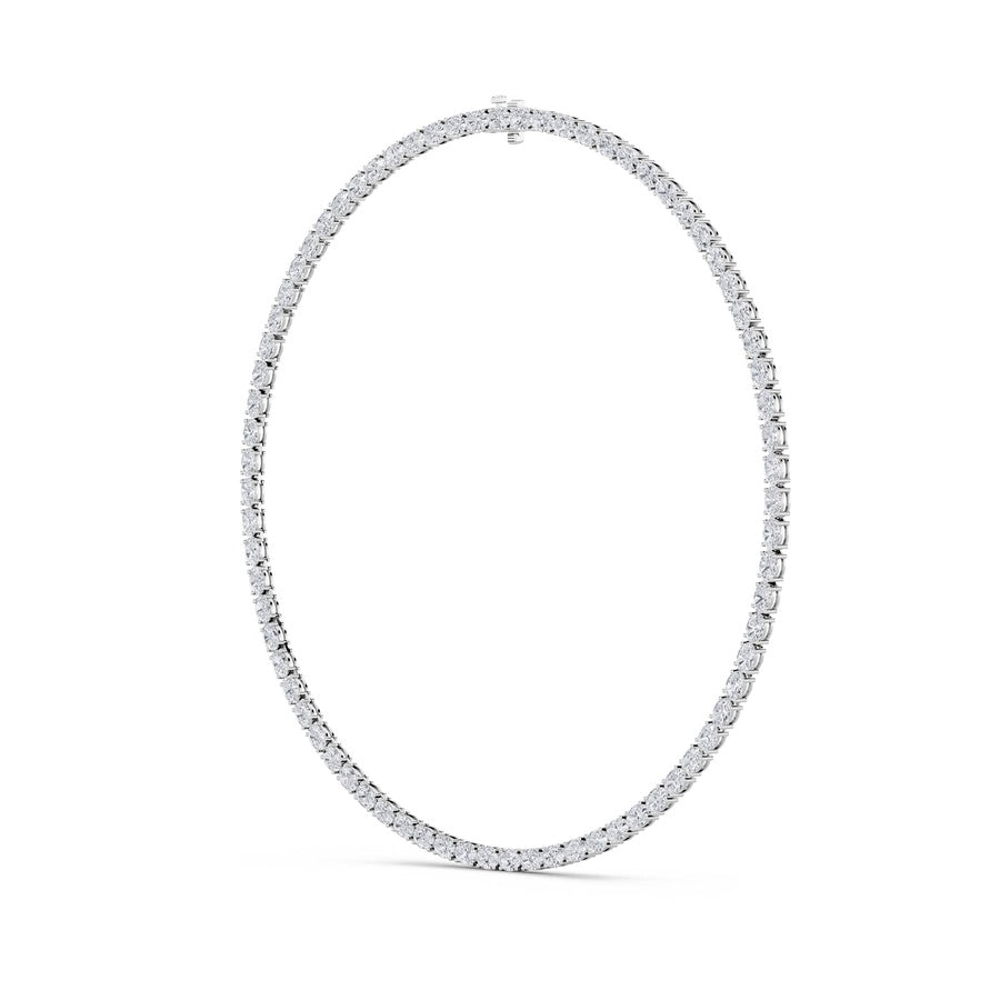 12CTW Oval Shaped Lab Grown Diamond (F/VS) Necklace in 14K White Gold