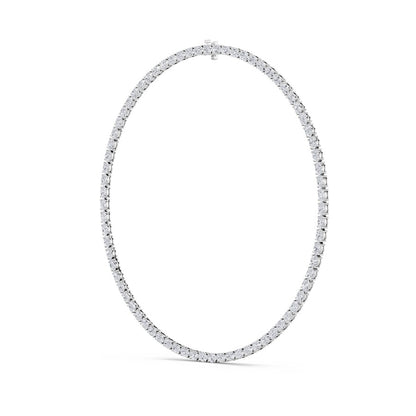 12CTW Oval Shaped Lab Grown Diamond (F/VS) Necklace in 14K White Gold