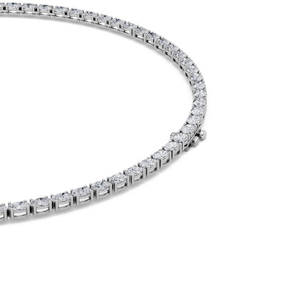 12CTW Oval Shaped Lab Grown Diamond (F/VS) Necklace in 14K White Gold