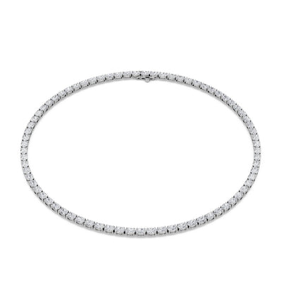 12CTW Oval Shaped Lab Grown Diamond (F/VS) Necklace in 14K White Gold