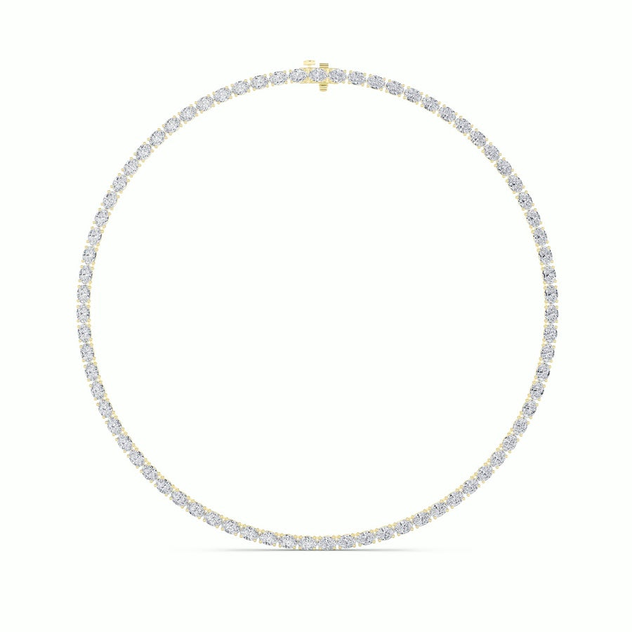 12CTW Oval Shaped Lab Grown Diamond (F/VS) Necklace in 14K White Gold