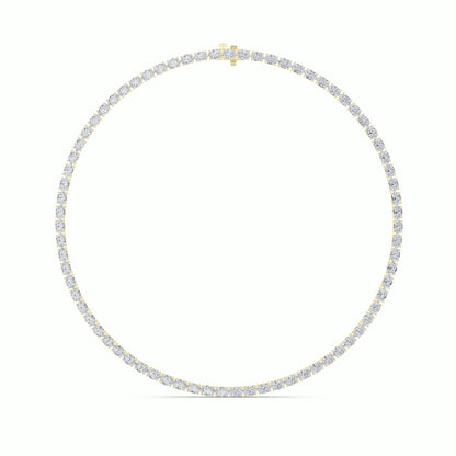 12CTW Oval Shaped Lab Grown Diamond (F/VS) Necklace in 14K White Gold