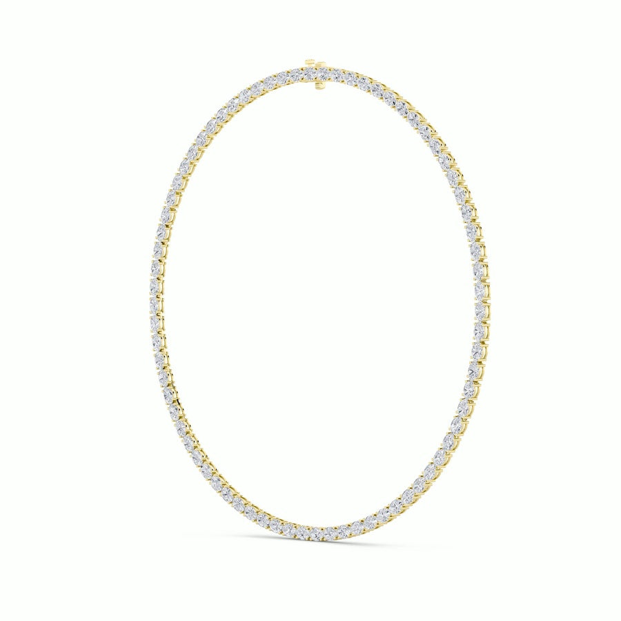 12CTW Oval Shaped Lab Grown Diamond (F/VS) Necklace in 14K White Gold