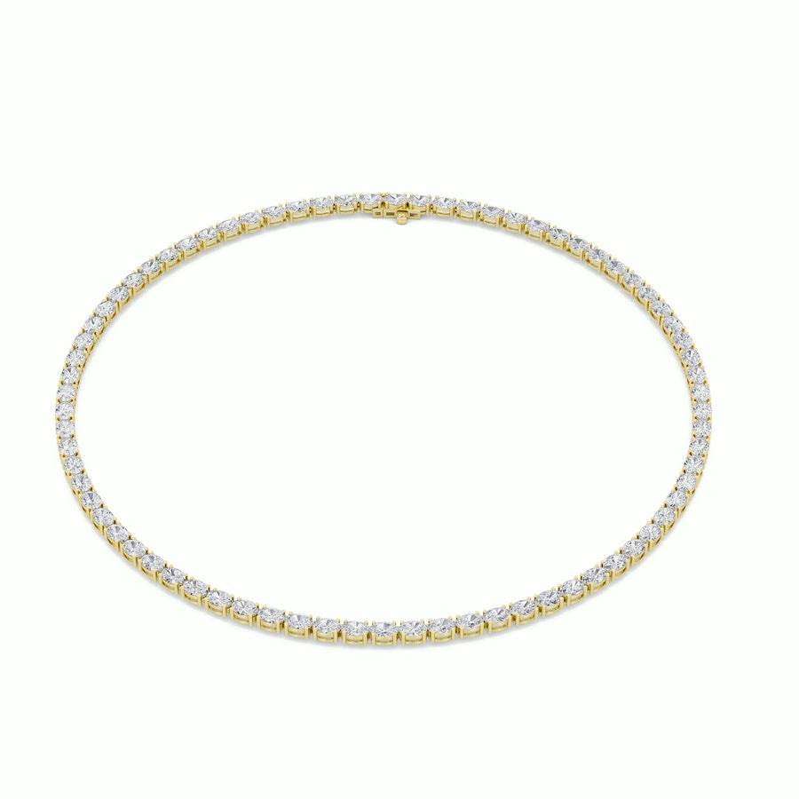 12CTW Oval Shaped Lab Grown Diamond (F/VS) Necklace in 14K White Gold