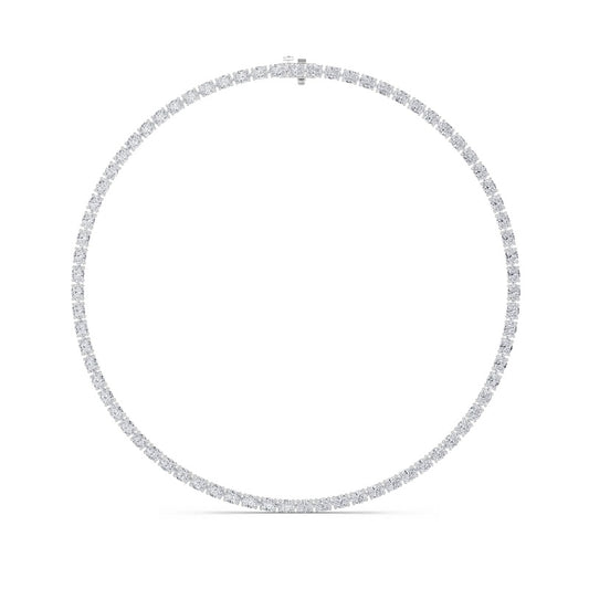 31CTW Oval Shaped Lab Grown Diamond Tennis Necklace in 14K Gold (F/VS)