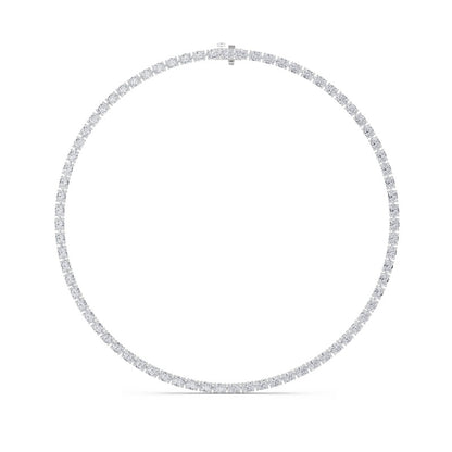36CTW Oval Shaped Lab Grown Diamond Tennis Necklace in 14K Gold (F/VS)