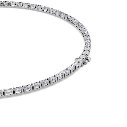 36CTW Oval Shaped Lab Grown Diamond Tennis Necklace in 14K Gold (F/VS)