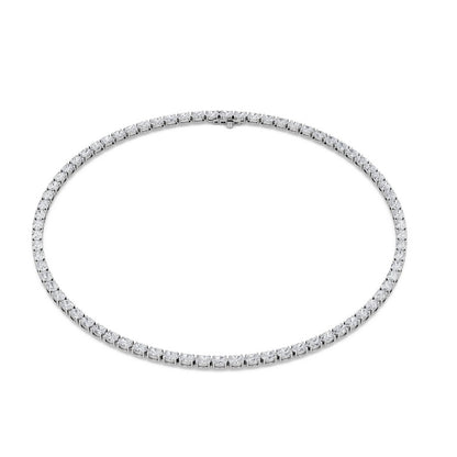 36CTW Oval Shaped Lab Grown Diamond Tennis Necklace in 14K Gold (F/VS)