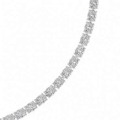 36CTW Oval Shaped Lab Grown Diamond Tennis Necklace in 14K Gold (F/VS)