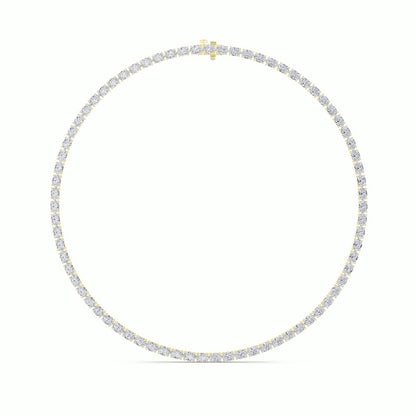 36CTW Oval Shaped Lab Grown Diamond Tennis Necklace in 14K Gold (F/VS)