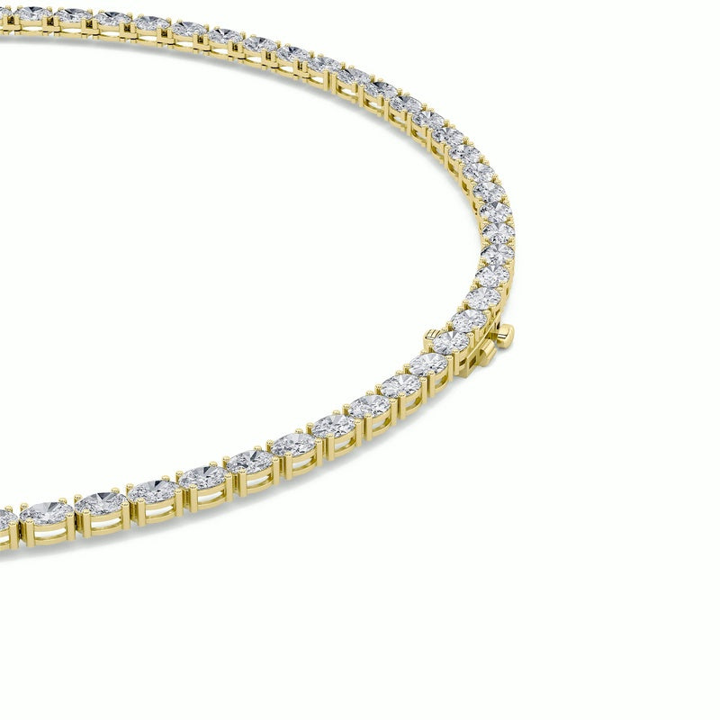 36CTW Oval Shaped Lab Grown Diamond Tennis Necklace in 14K Gold (F/VS)