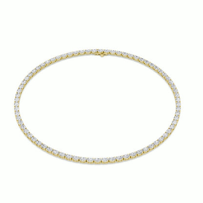 36CTW Oval Shaped Lab Grown Diamond Tennis Necklace in 14K Gold (F/VS)