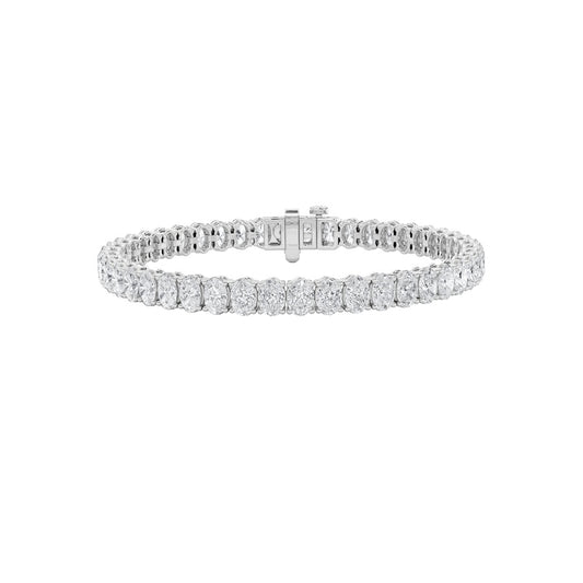 6CTW Oval Shaped Lab Grown Diamond North South Bracelet in 14K Gold (F/VS)