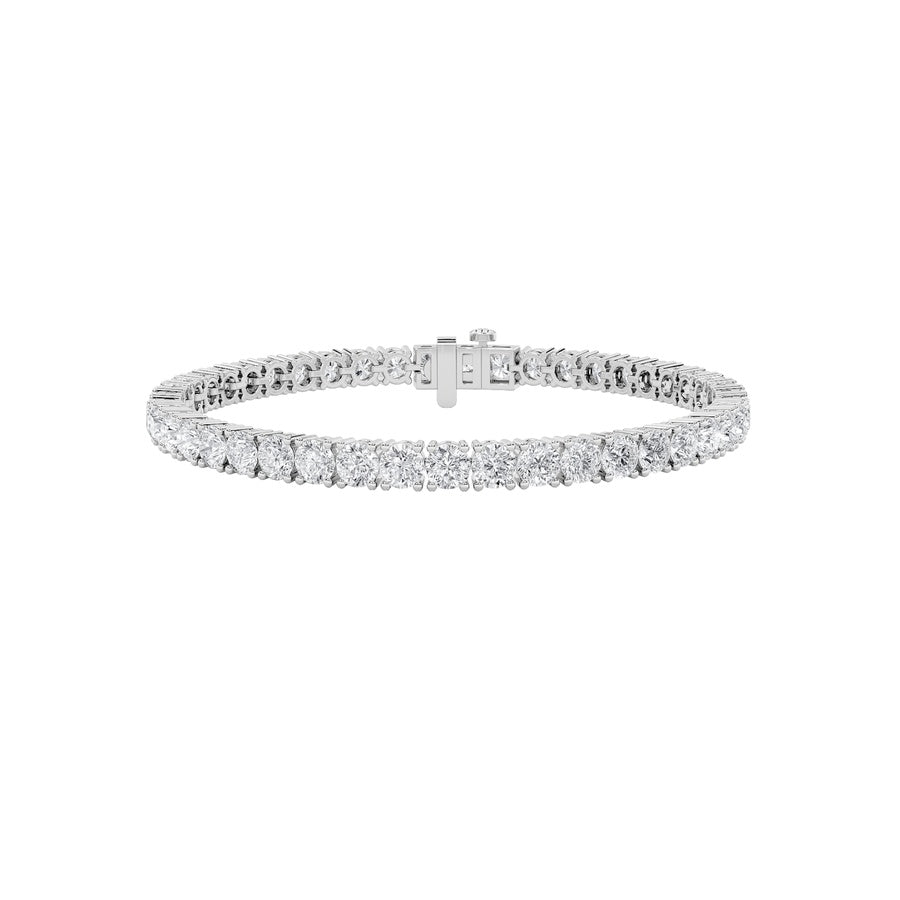 10CTW Round Shaped Lab Grown Diamond Tennis Bracelet in 14K Gold (F/VS)