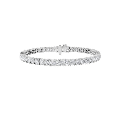 10CTW Round Shaped Lab Grown Diamond Tennis Bracelet in 14K Gold (F/VS)