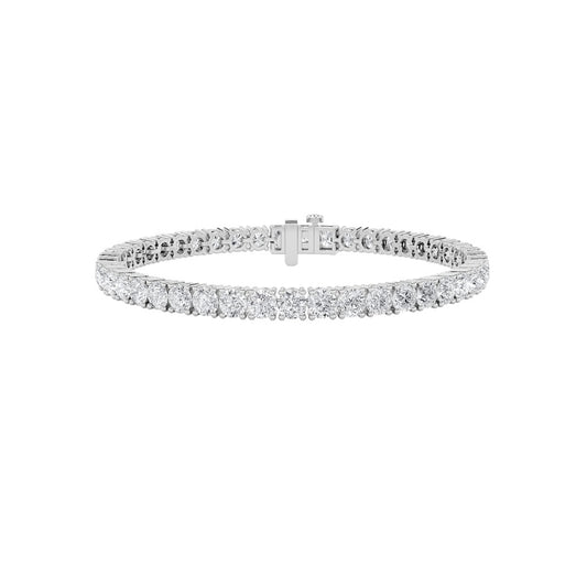 10CTW Round Shaped Lab Grown Diamond Tennis Bracelet in 14K Gold (F/VS)