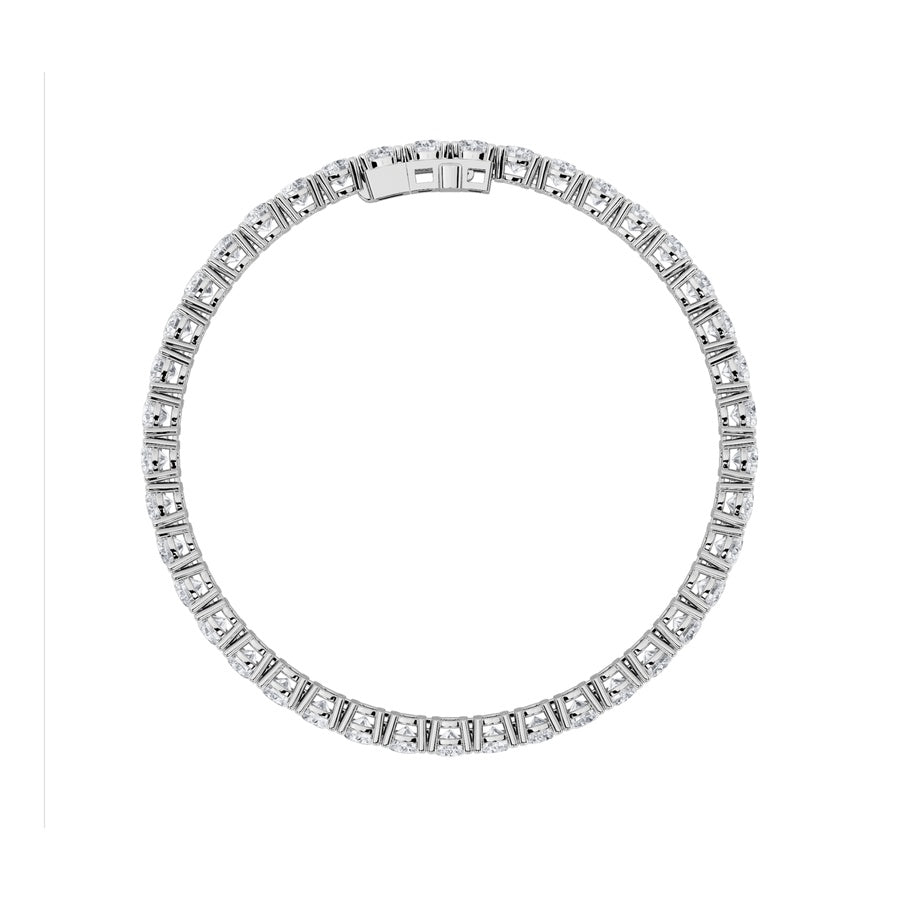 10CTW Round Shaped Lab Grown Diamond Tennis Bracelet in 14K Gold (F/VS)