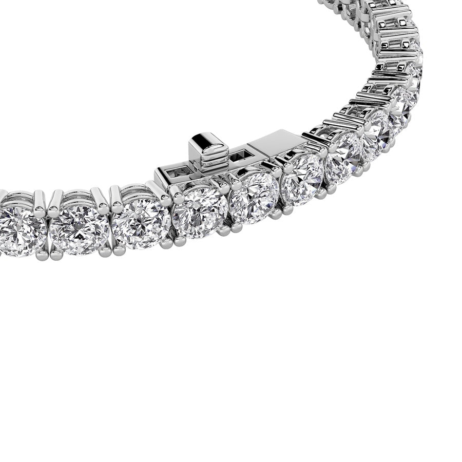 10CTW Round Shaped Lab Grown Diamond Tennis Bracelet in 14K Gold (F/VS)