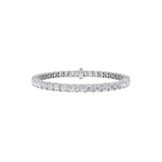 7CTW Round Shaped Lab Grown Diamond Tennis Bracelet in 14K Gold (F/VS)