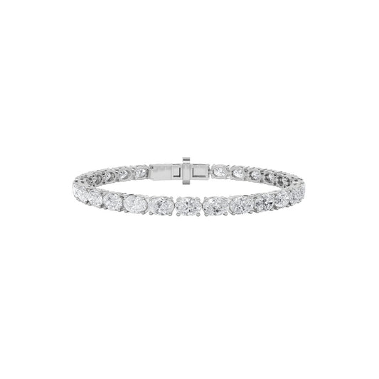 6CTW Oval Shaped Lab Grown Diamond East & West Bracelet in 14K Gold (F/VS)