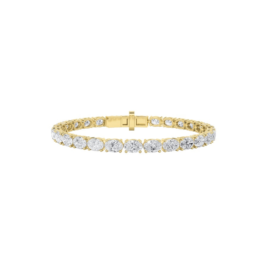 7.5CTW Oval Shaped Lab Grown Diamond East & West Bracelet in 14K Gold (F/VS)