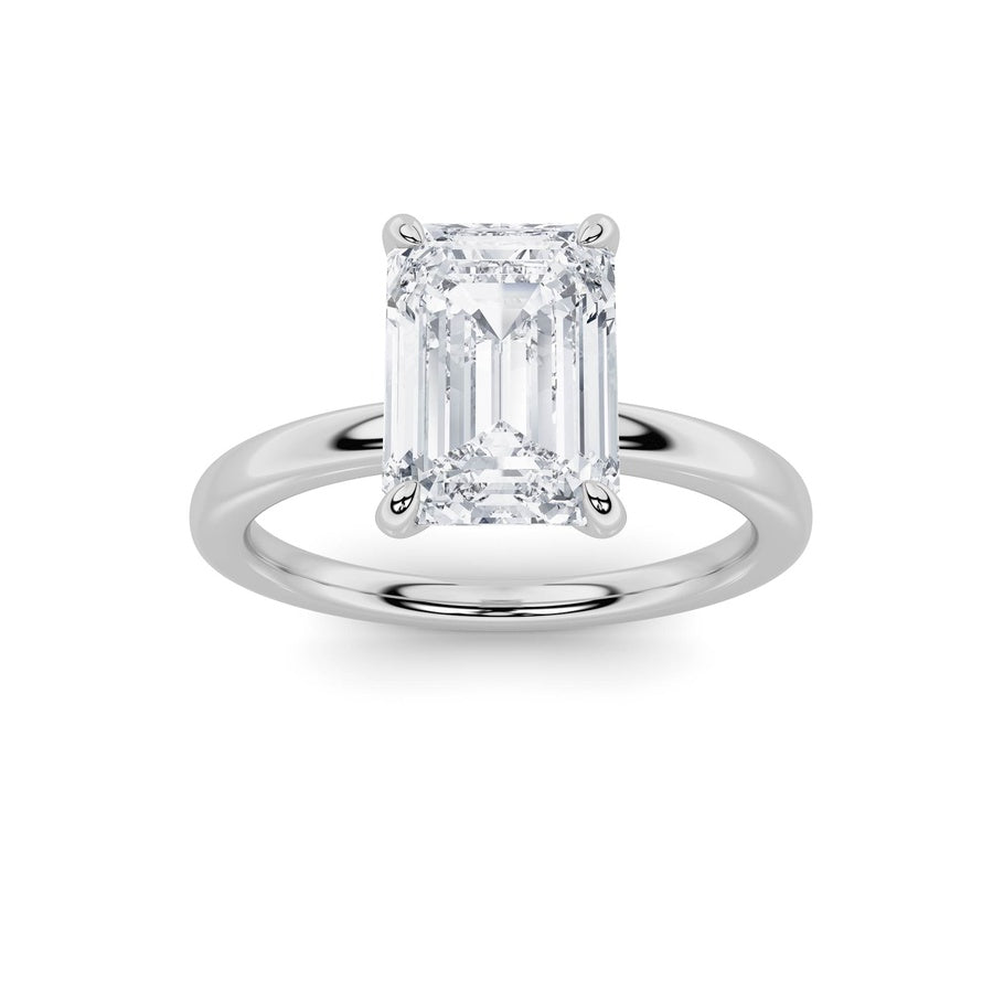 1CTW Emerald Shaped Lab Grown Diamond Classic Solitaire Ring in 14K Gold (F/VS)